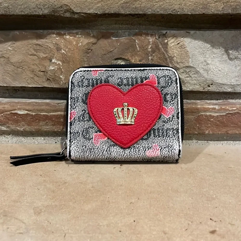 Juicy Couture Heart Crown Bifold Zipper Wallet
